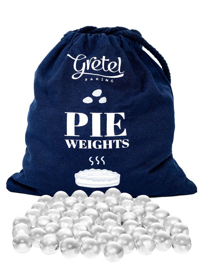 GRETEL BAKING Glass Pie Weights for Baking | Better Than ceramic beads! Dust Free Borosilicate Glass | Large Quantity 2.5 Pounds | Drawstring Storage Bag | Essential baking tools and pie making accessories - Image 1